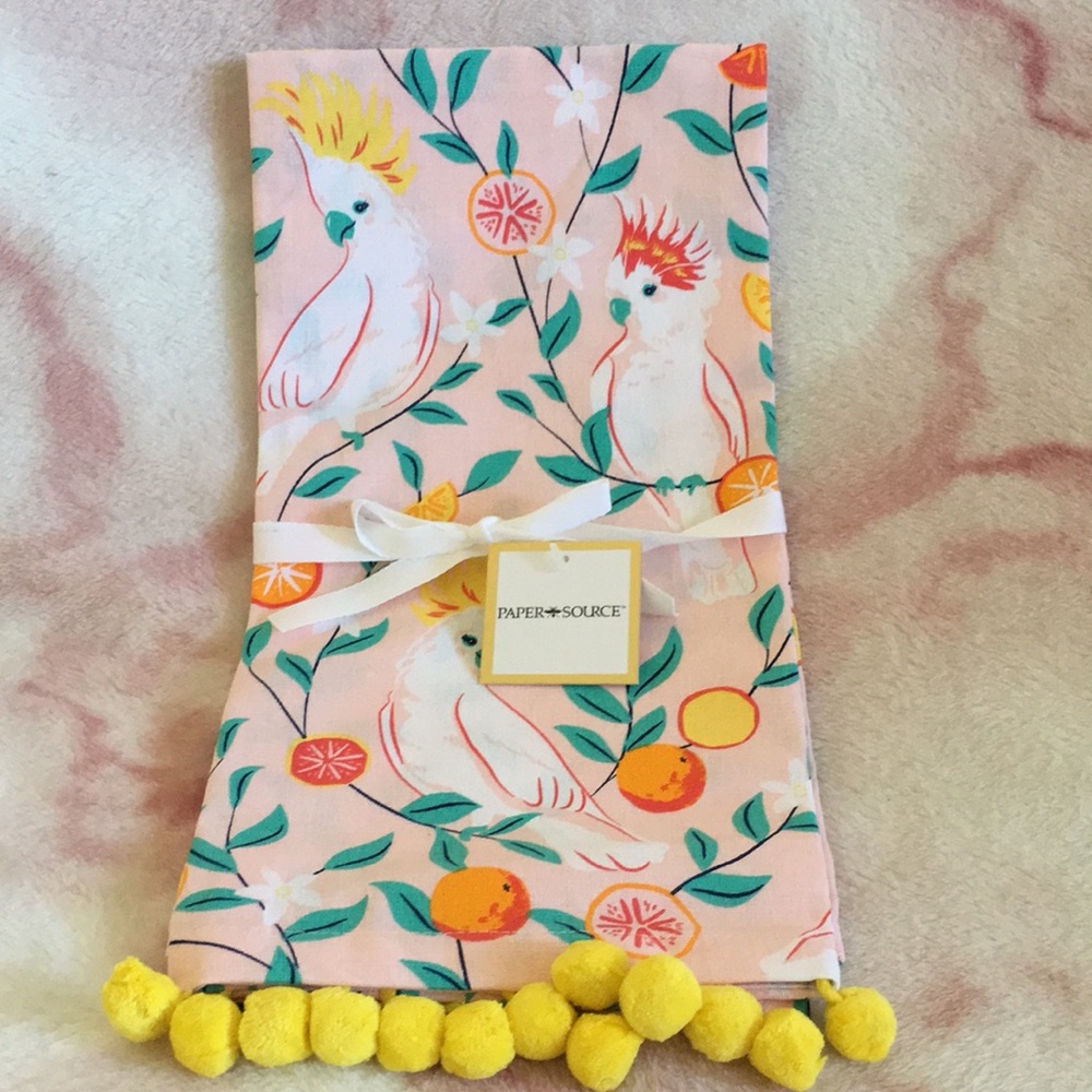Cockatiel Tropical Kitchen Towel Paper Source NWT